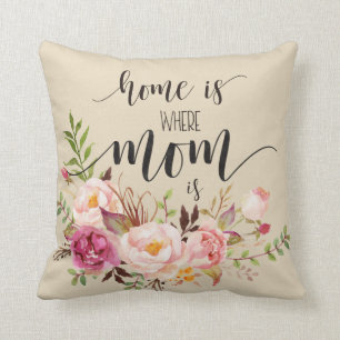 "Home is where mum is" Mother's Day Gift,Birthday Cushion