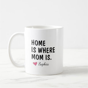 Home Is Where Mum Is Personalised Mother Gift Coffee Mug