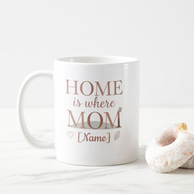 Home Is Where Mum Is Personalised Mug (With Donut)