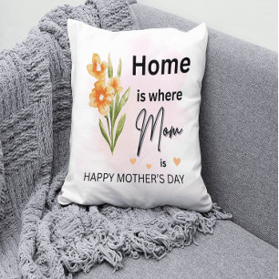 Home Is Where Mum Is Pillow – Floral Mother’s Day 