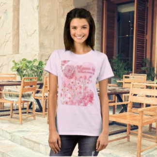 Home Is Where Mum Is T-Shirt – Romantic Pink Rose