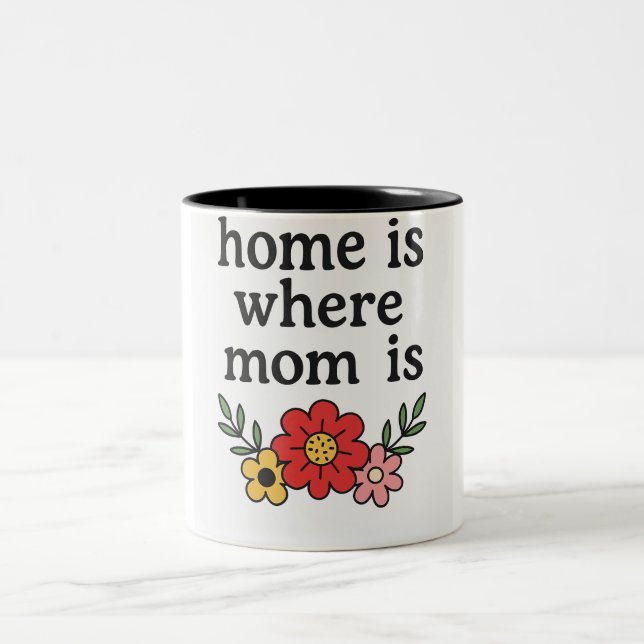 Home Is Where Mum Is Two-Tone Coffee Mug (Center)