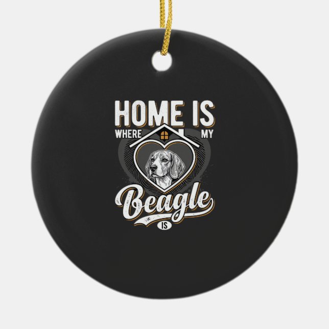 Home Is Where My Beagle Is_1 Ceramic Tree Decoration (Front)