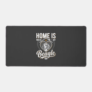 Home Is Where My Beagle Is_1 Desk Mat