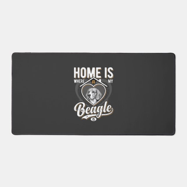 Home Is Where My Beagle Is_1 Desk Mat (Front)