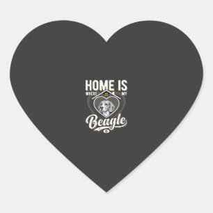 Home Is Where My Beagle Is_1 Heart Sticker