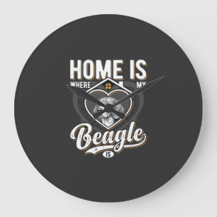 Home Is Where My Beagle Is_1 Large Clock