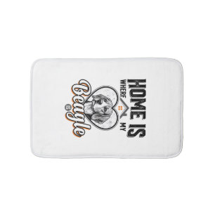 Home Is Where My Beagle Is Vintage Dog Design_1 Bath Mat