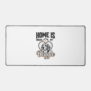 Home Is Where My Beagle Is Vintage Dog Design_1 Desk Mat