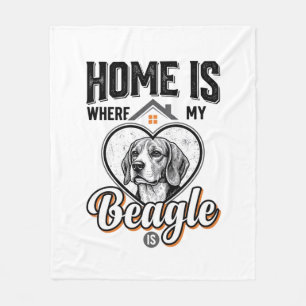 Home Is Where My Beagle Is Vintage Dog Design_1 Fleece Blanket