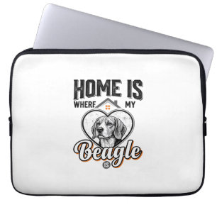 Home Is Where My Beagle Is Vintage Dog Design_1 Laptop Sleeve