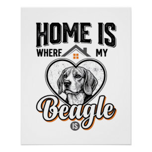 Home Is Where My Beagle Is Vintage Dog Design_1 Poster