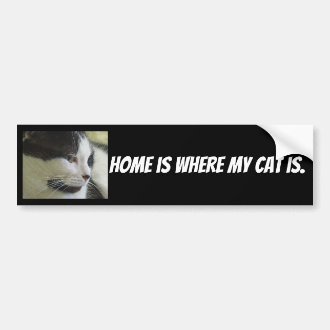 Home Is Where My Cat Is Photo  Bumper Sticker (Front)