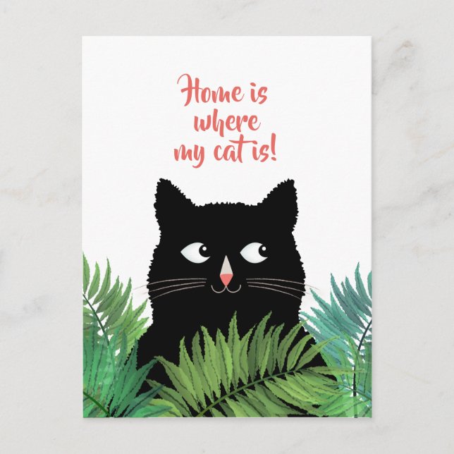 Home is where my cat lives moving announcement pos postcard (Front)