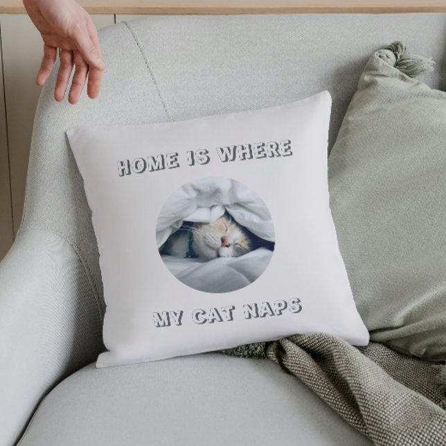 Home is where my cat naps custom photo cushion (Creator Uploaded)