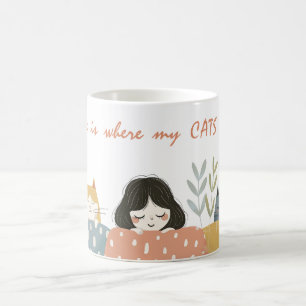 Home is where my CATS are Cute Cat Mum  Coffee Mug