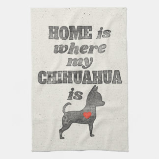 Home is Where my Chihuahua is Woodblock Printing Tea Towel
