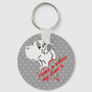 Home is where my dane is key ring