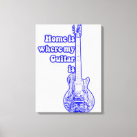 Home is where my guitar is. vintage blue guitar