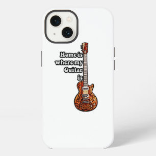 Home is where my guitar is. vintage colours guitar iPhone 13 case