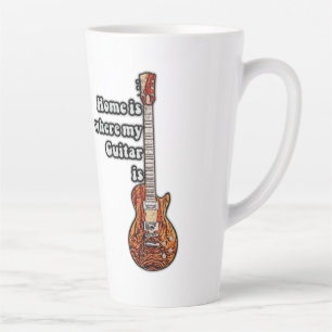 Home is where my guitar is. vintage colours guitar latte mug