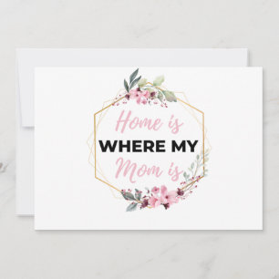 Home Is Where My Mum Is black Holiday Card