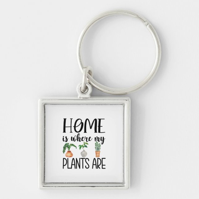 Home is Where my Plants are Keychain  (Front)