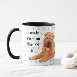 Home Is Where My Shar-Pei Is - Custom Dog Mum Dad Mug