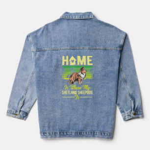 Home Is Where My Shetland Sheepdog Is Sheltie Denim Jacket