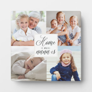 Home is Where Nana Is - 4 Photo Collage White Plaque