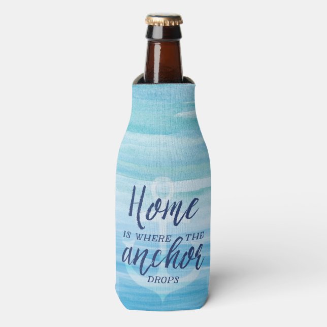 Home is where the Anchor Drops (Personalised) Bottle Cooler (Bottle Front)