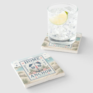 Home Is Where The Anchor Drops Stone Coaster