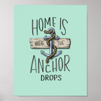 Home is Where the Anchor Drops Wall Poster 