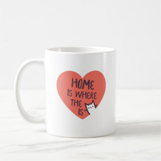 Home is where the cat is coffee mug