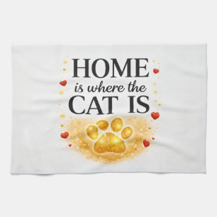 Home is Where the Cat is Kitchen Towel 16X24