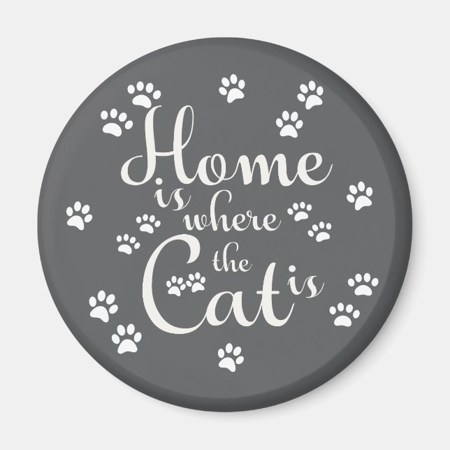 Home is where the Cat is little Paws Magnet (Front)