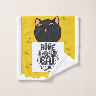 Home Is Where The Cat Is The Best Cat Owner Wash Cloth