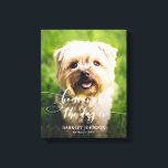 Home is Where the Dog Is Custom Photo Canvas Art<br><div class="desc">Charming calligraphy style letters read,  "home is where the dog is" over your own dog's photo. Personalise this vertical layout canvas art with your family or pet's name and the year they joined your crew.</div>