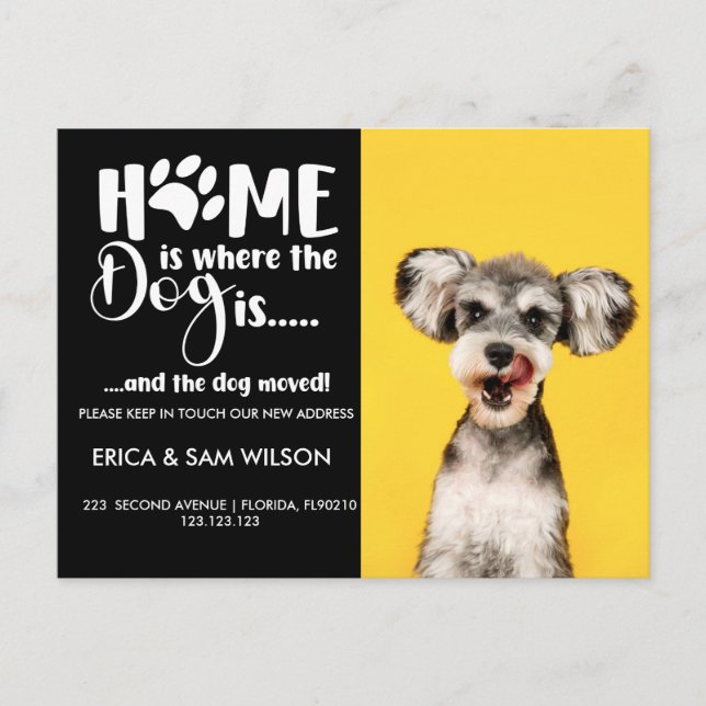 Home is Where the Dog is - Moving Announcement Postcard (Front)