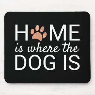 Home Is Where The Dog Is Rose Gold Foil Paw Print Mouse Mat