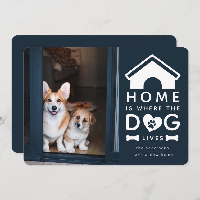 Home is Where the Dog Lives Moving Announcement (Front/Back)