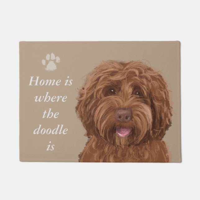 Home is where the doodle is doormat (Front)