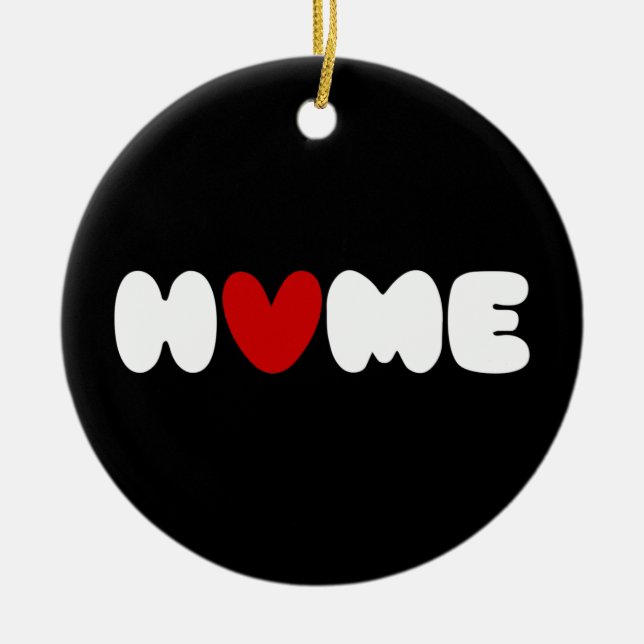 Home Is Where The Heart Is Ceramic Tree Decoration (Front)