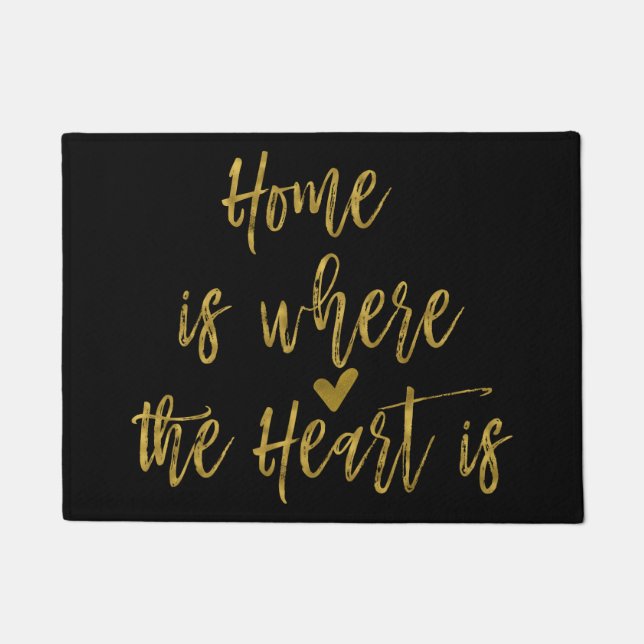 Home is Where the Heart Is Inspirational Quote Doormat (Front)