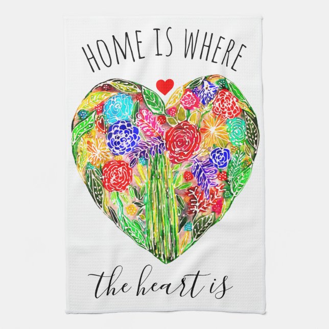 Home is Where The Heart Is Kitchen Towel (Vertical)