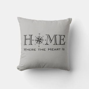 Home is where the Heart Is, nautical design Cushion