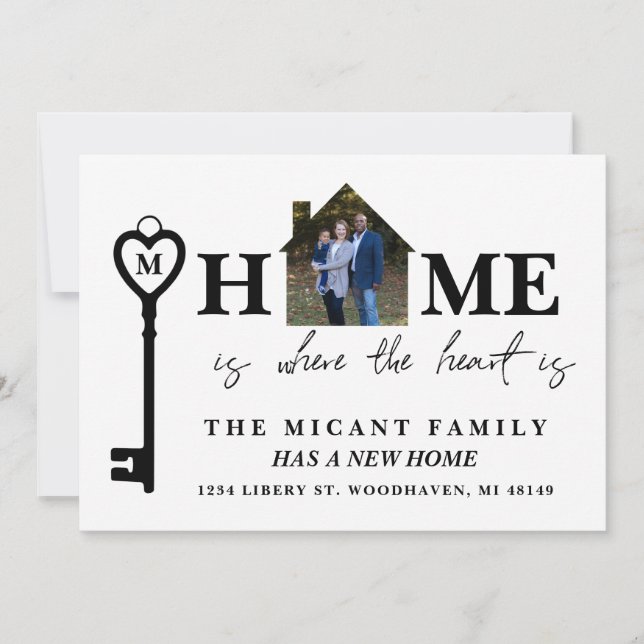 Home Is Where The Heart Is, New Address Photo Card (Front)