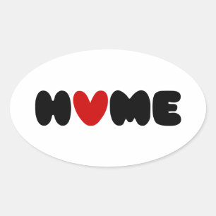 Home Is Where The Heart Is Oval Sticker