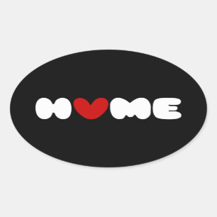 Home Is Where The Heart Is Oval Sticker