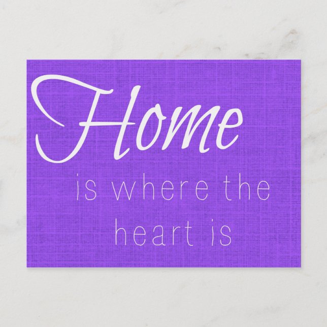 Home Is Where the Heart Is Purple Postcard (Front)